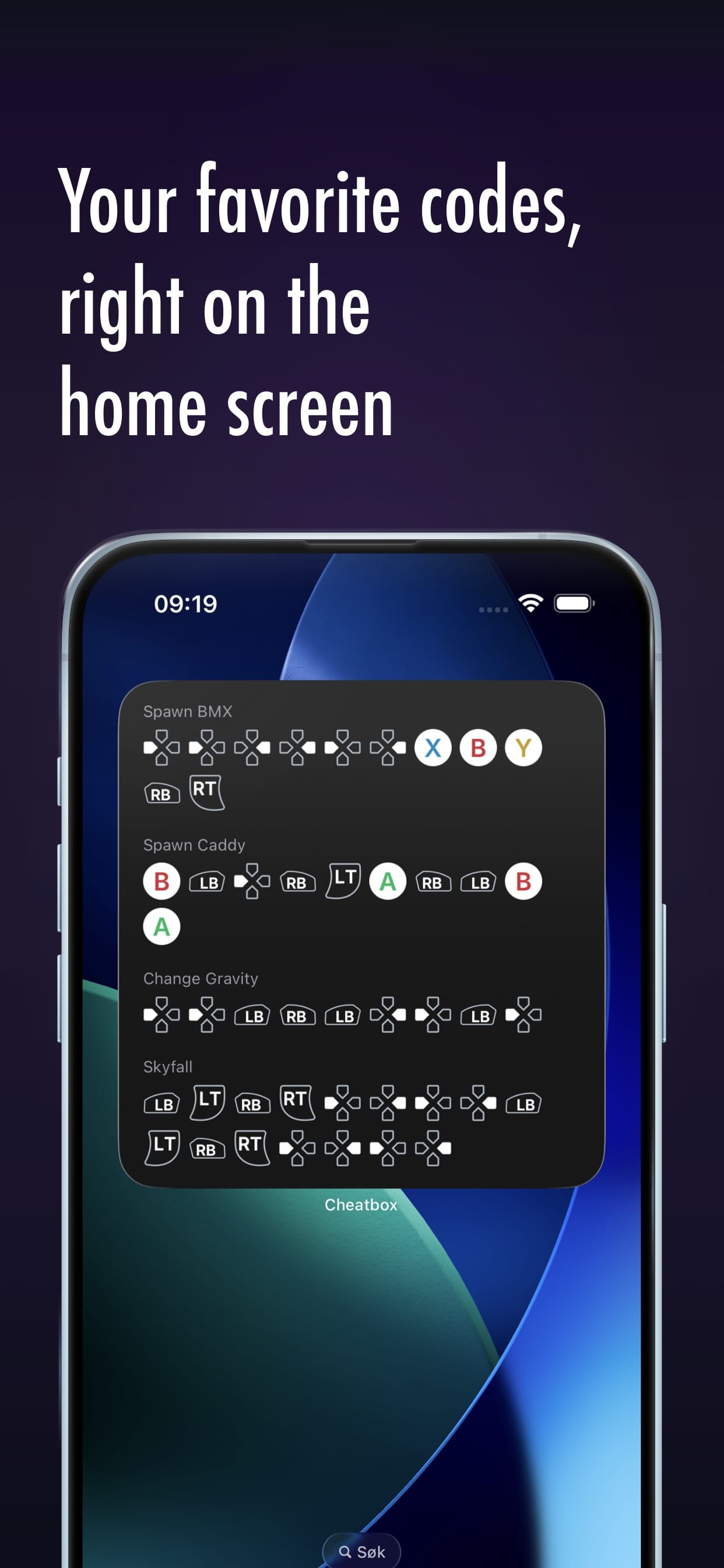 Your favorite codes, right on the home screen